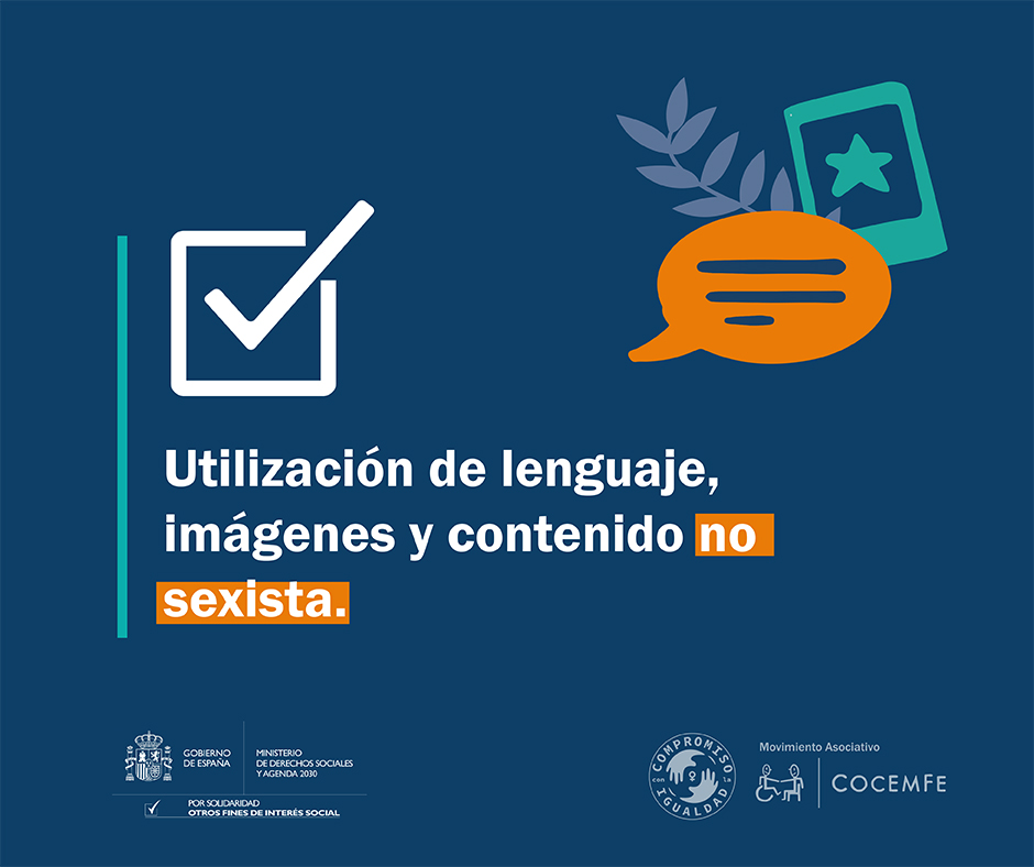 Imagen clave 1. Utilización de lenguaje, imágenes y contenido no sexista