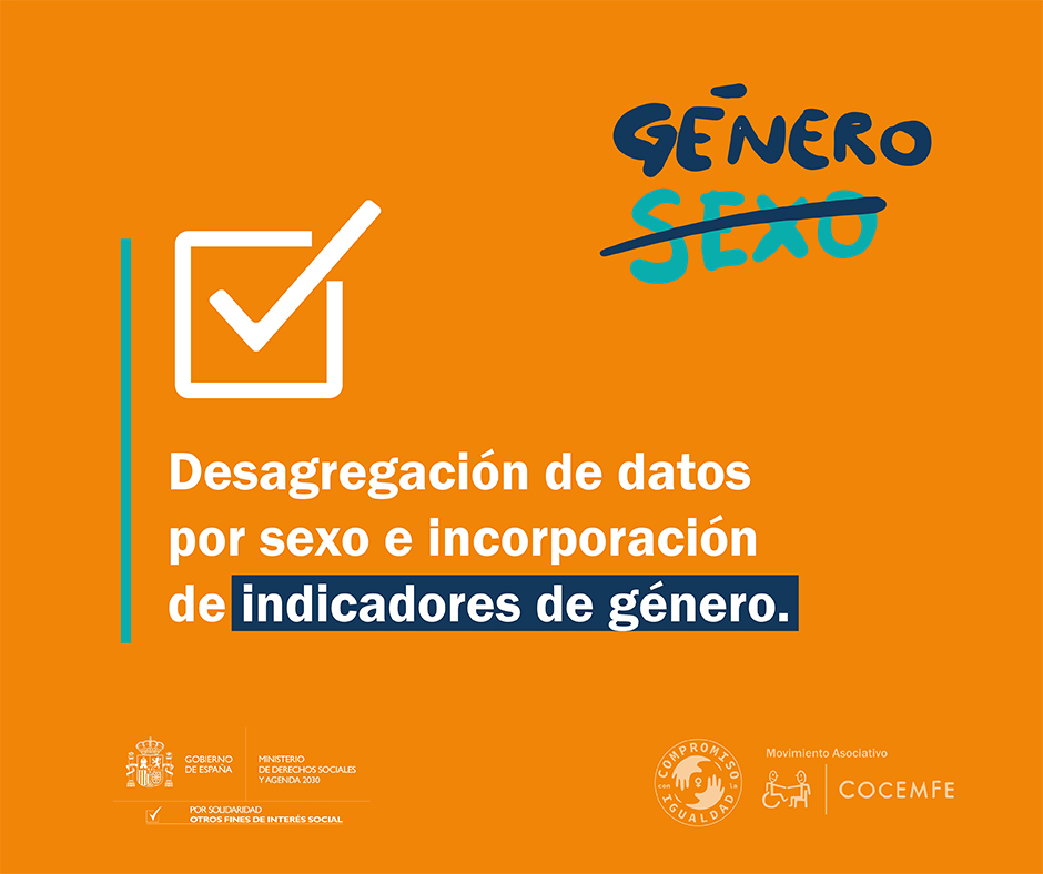 Imagen Clave 5. Desagregación de datos por sexo e incorporación de indicadores de género