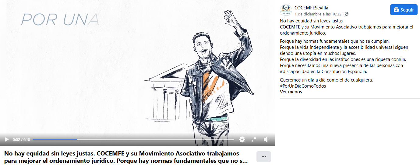 Imagen captura Facebook #PorUnDíaComoTodos